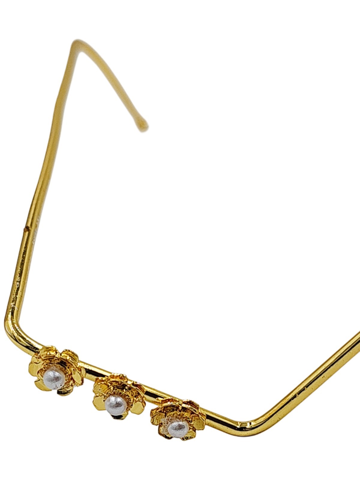 Gold Wire Pearl Wave Face Jewelry Handmade Boho Statement Eye Accessory Facelet