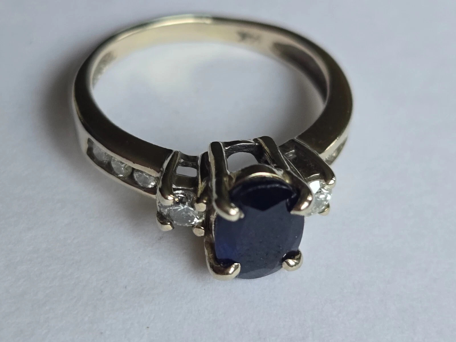 3.50 Ct Oval Cut Natural Sapphire Diamond Engagement Ring 14K Solid White Gold 5