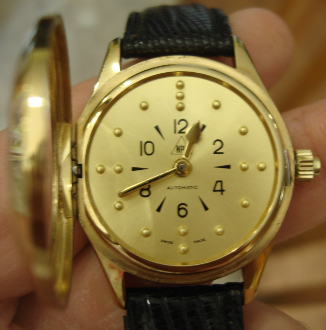 NFB Braille 17 Jewel Swiss Automatic ETA 2776 Low Vision Incabloc wristwatch