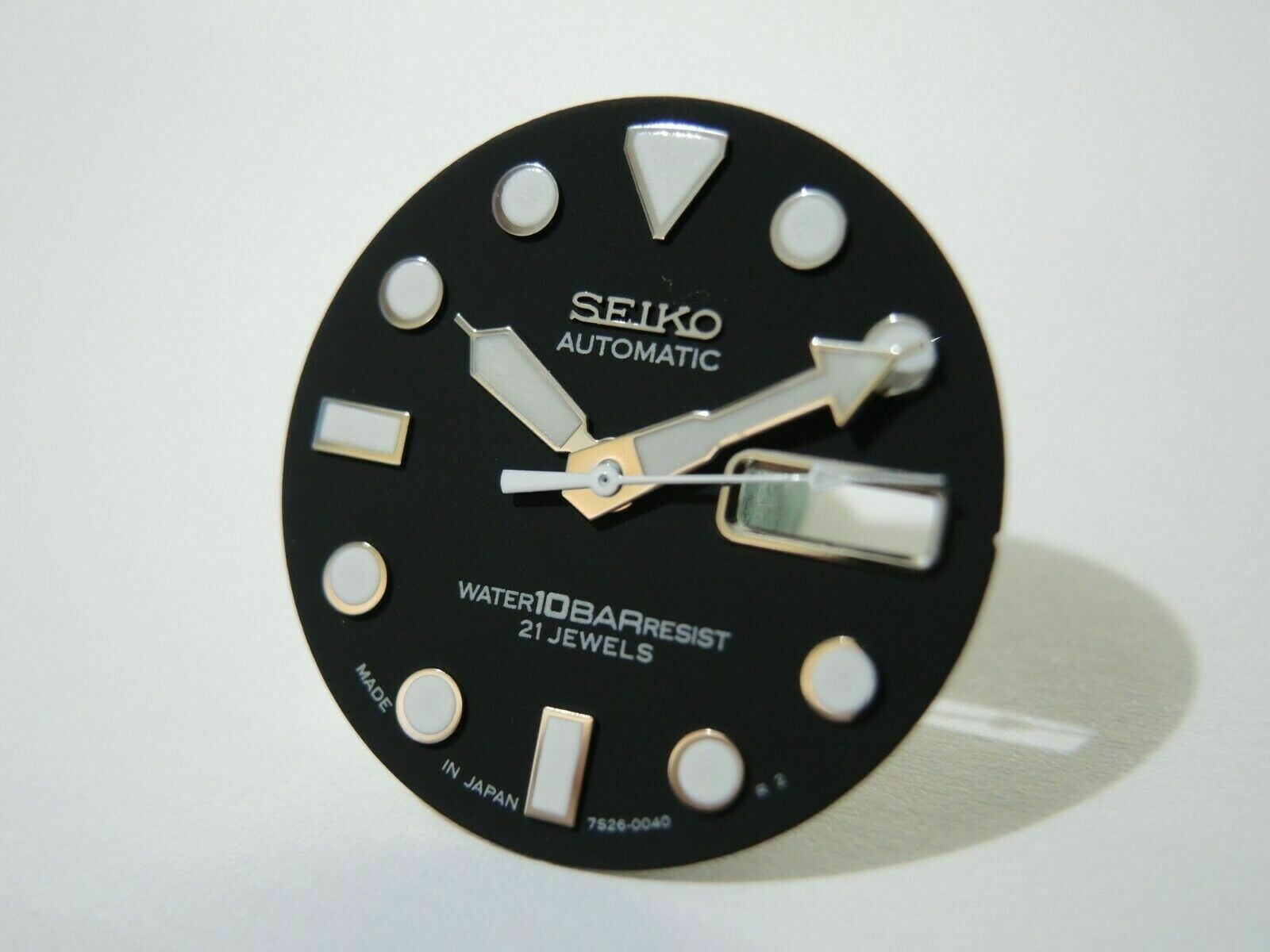 NEW BLACK DIAL & HANDS SET LARGE DIVERS 10BAR SKX031-033 (7S26-0040) MEN’S WATCH