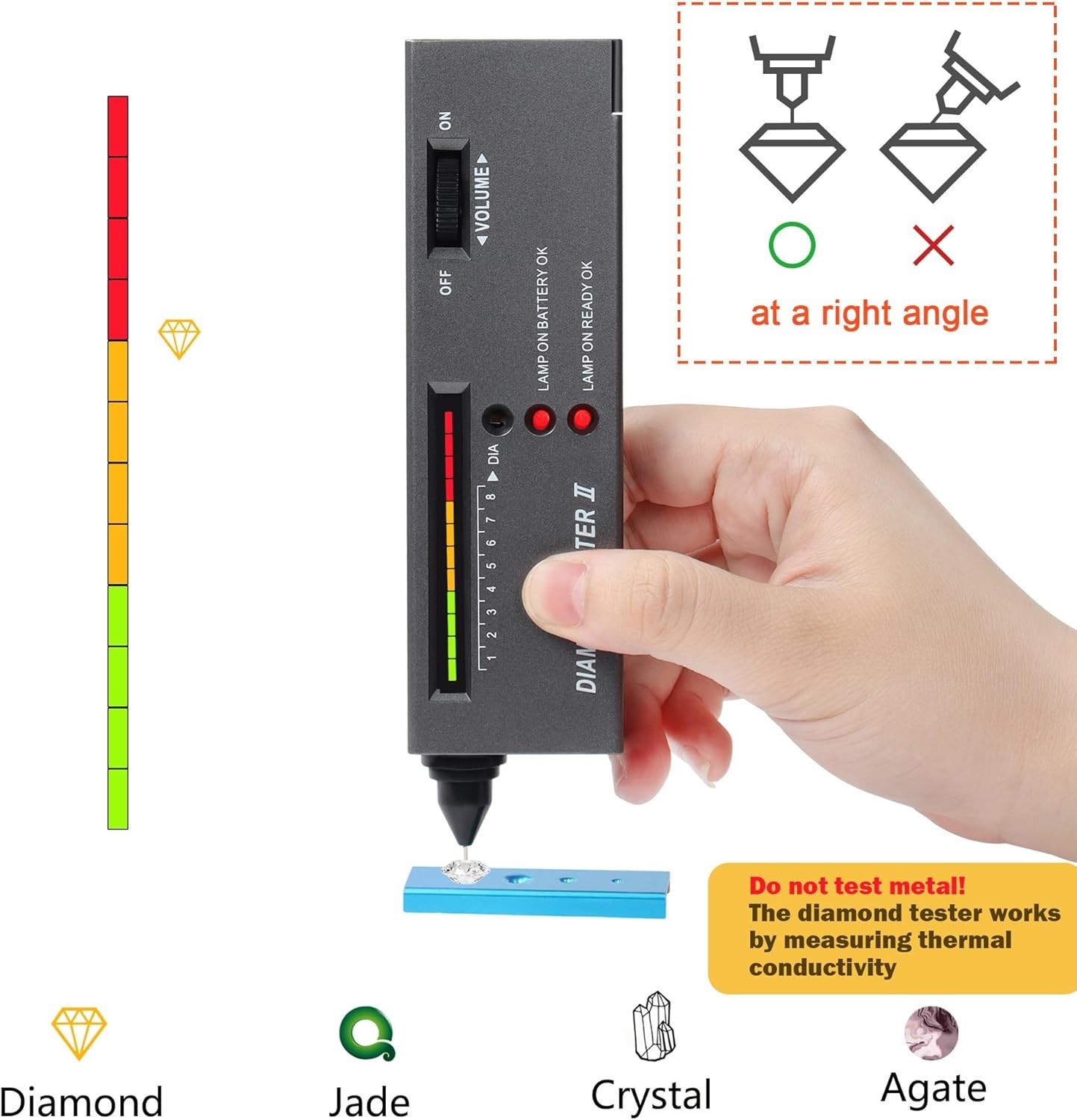 Accurate Diamond Gem Tester with 10x Magnifier and Tweezers – Easy for All Users