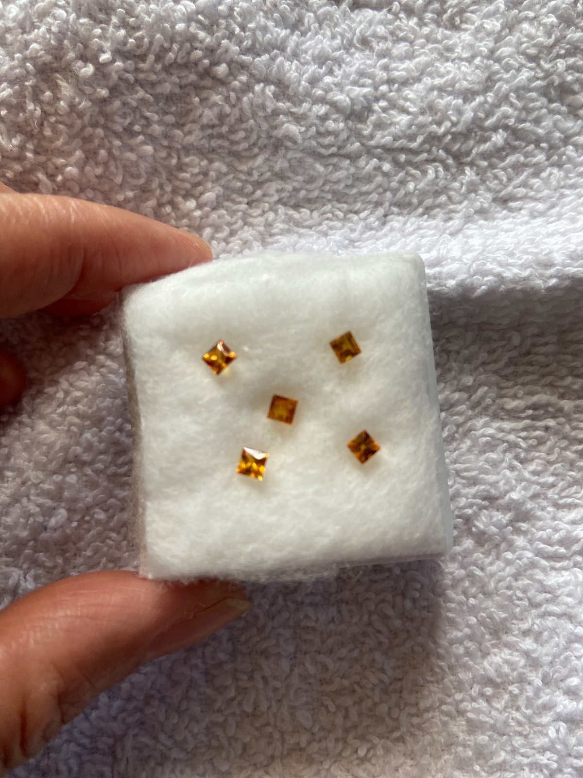 1 carat in total natural square yellow sapphire