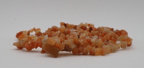34″ Polished Natural Aventurine Medium Chip Necklace W/Nylon String, 1.6 Ounces