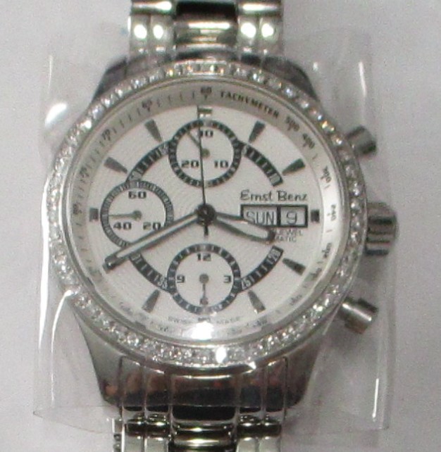 Ernst Benz Chronoscope GC20122D 40mm Polished SS, Diamond Bezel, automatic watch