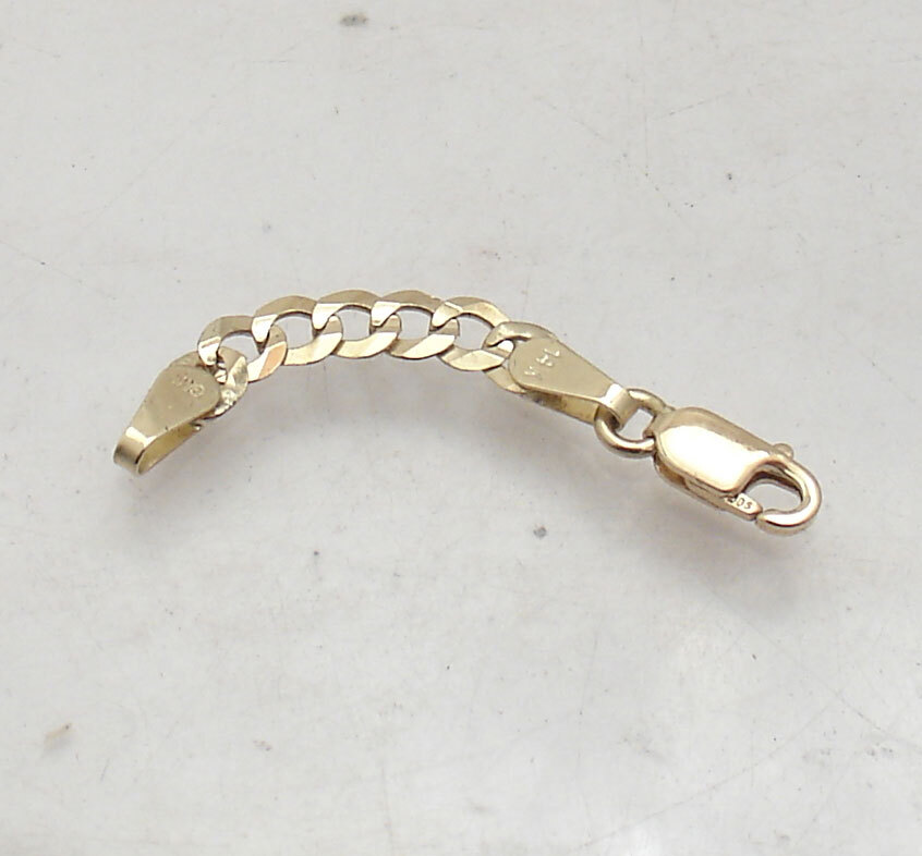 4.7mm Curb Link Necklace Extender for Pendant Charm REAL Solid 14K Yellow Gold