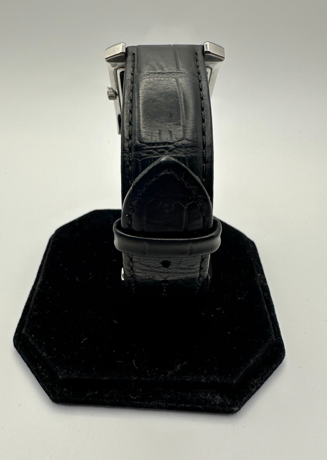 BULOVA Quartz Tank, 31mm Silver-Tone/Black Leather Band, Ref. 96B269; Fast Ship!