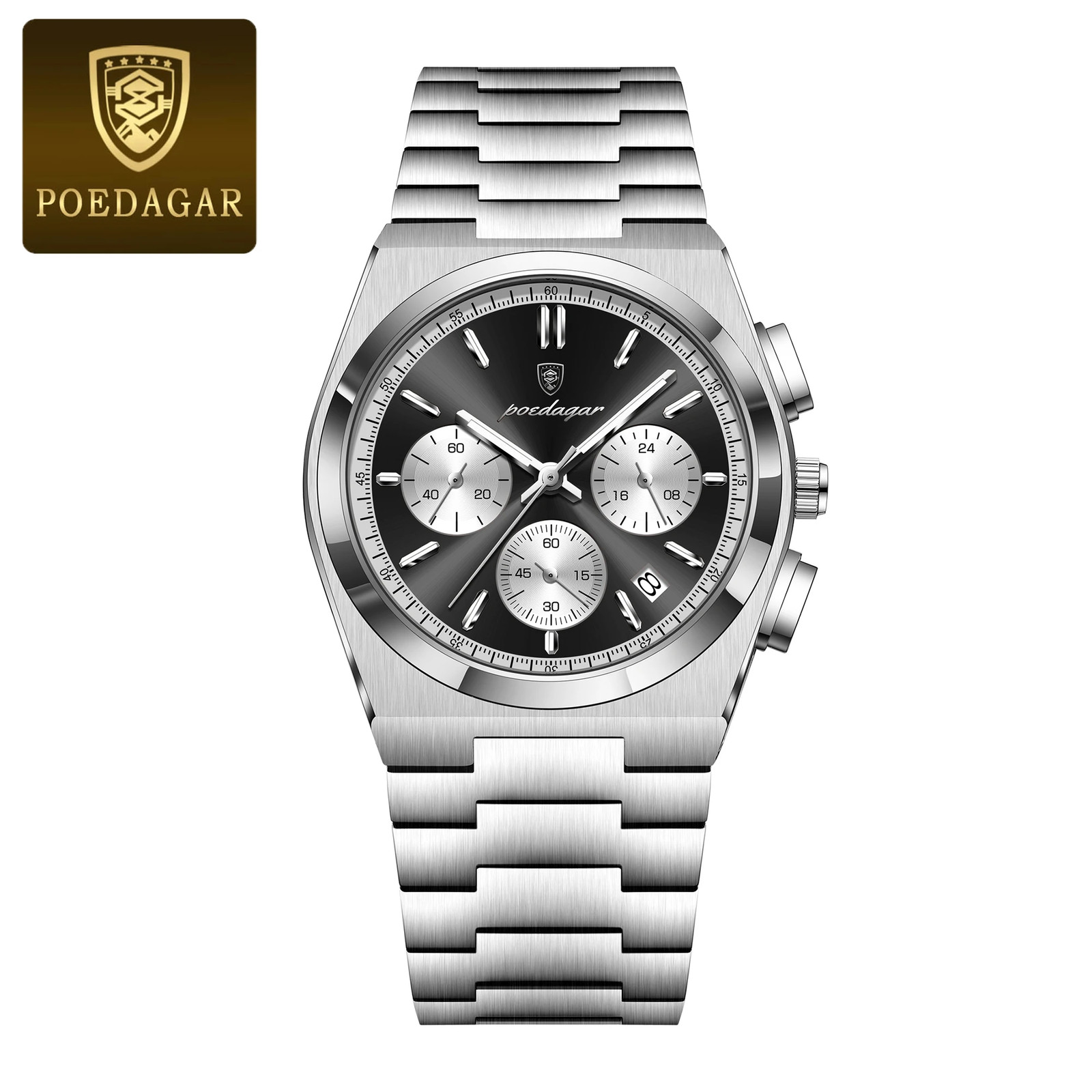 Luxury Man Quartz Chronograph Watch Waterproof Luminous Date 3Bar