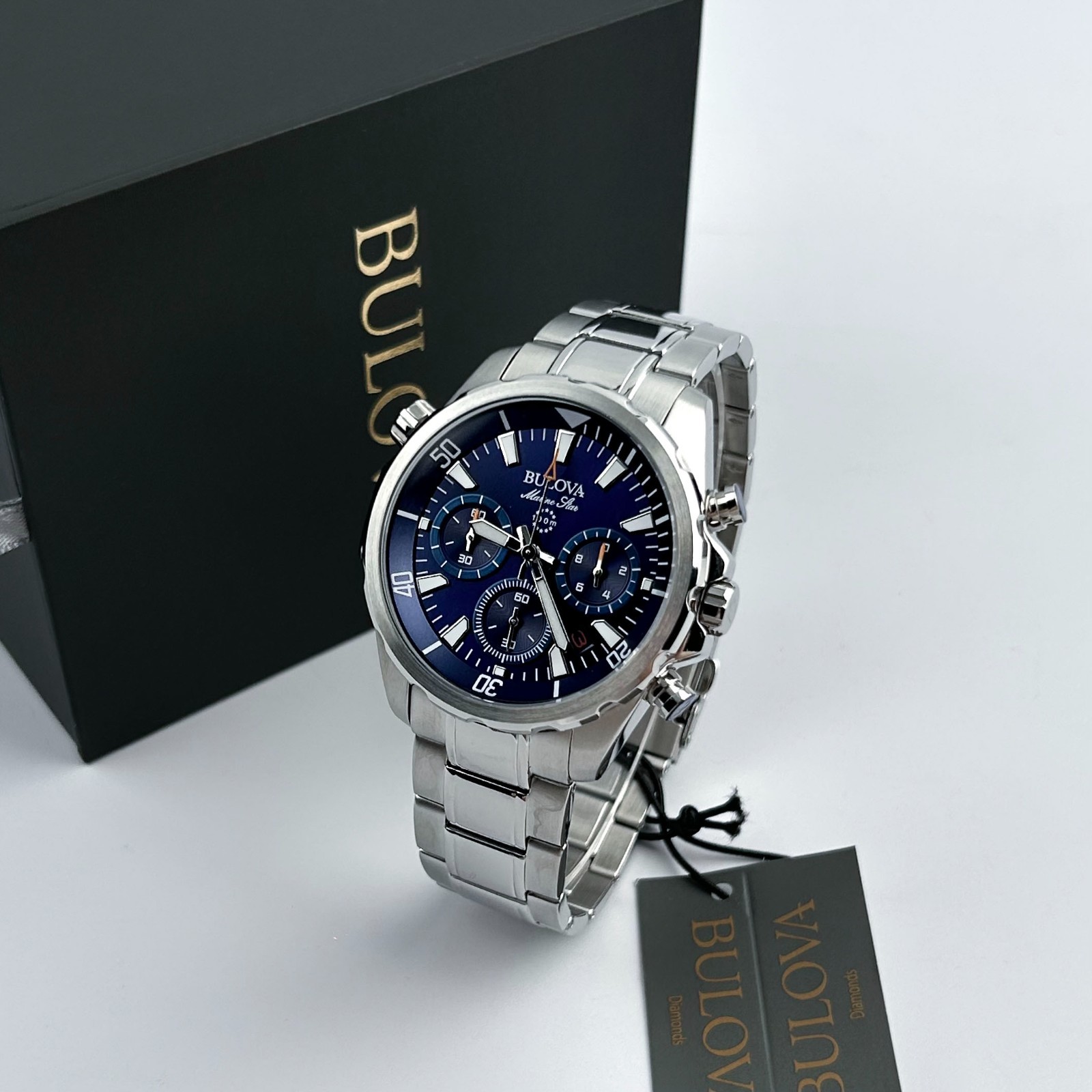 Bulova Classic Marine Star Blue Dial Chronograph 96B256 Men’s Quartz Watch