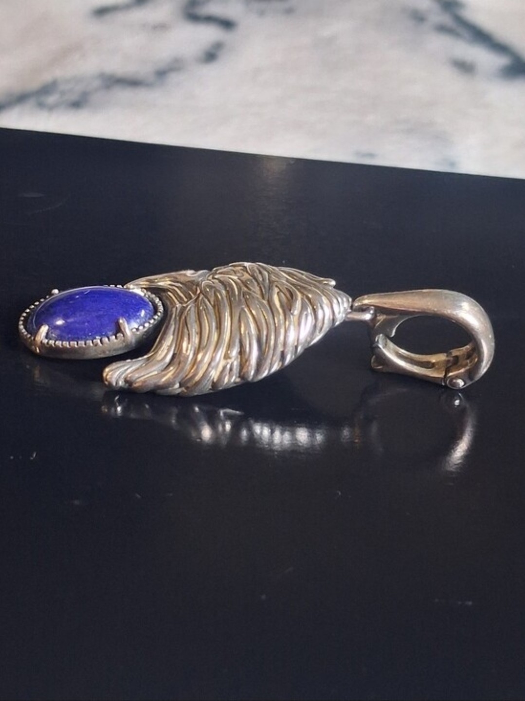 Carolyn Pollack & Fritz Casuse American West Eagle & Lapis Enhancer Pendant