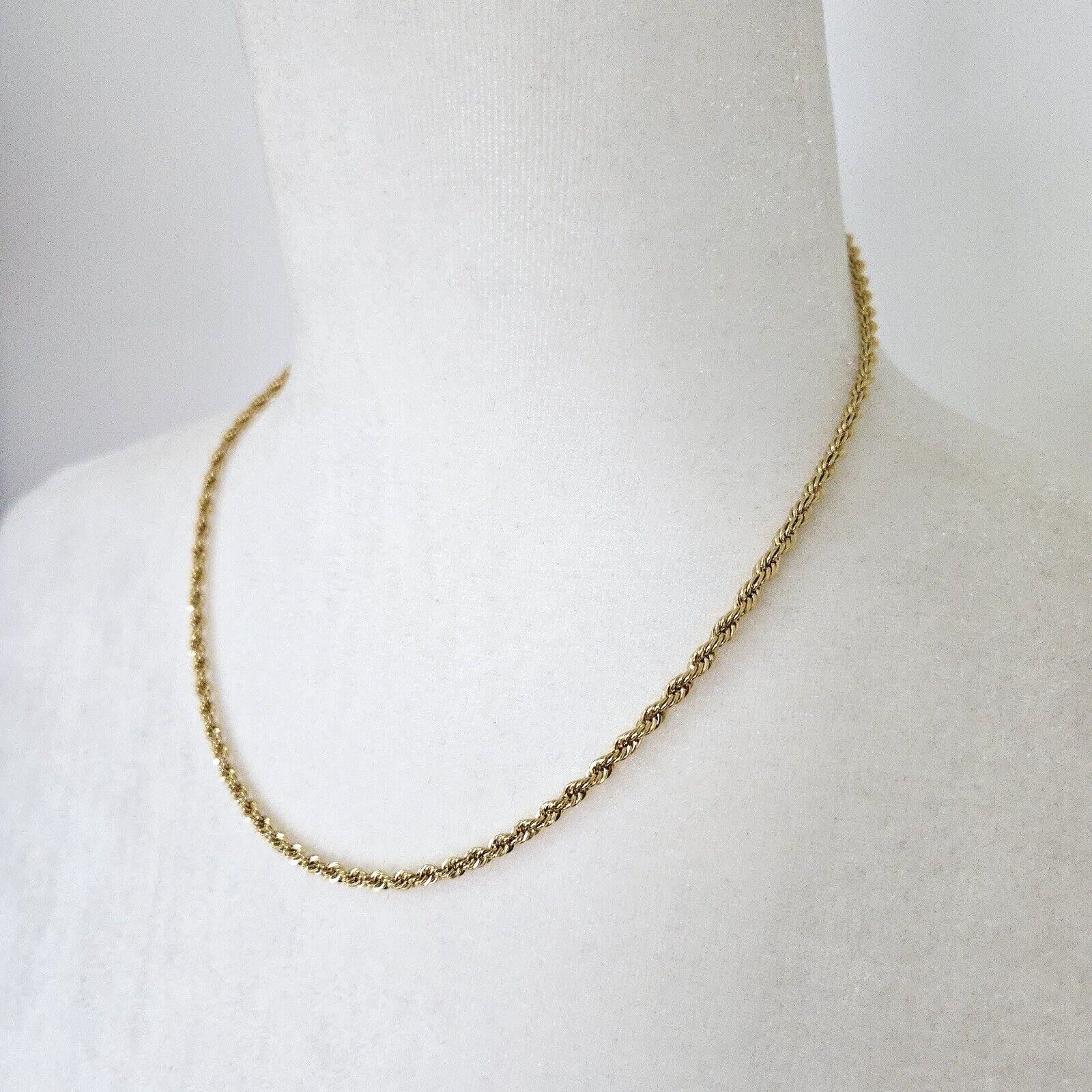 Vintage American Showcase Gold Plated Rope Chain Retro Classic Necklace 18″x 4mm