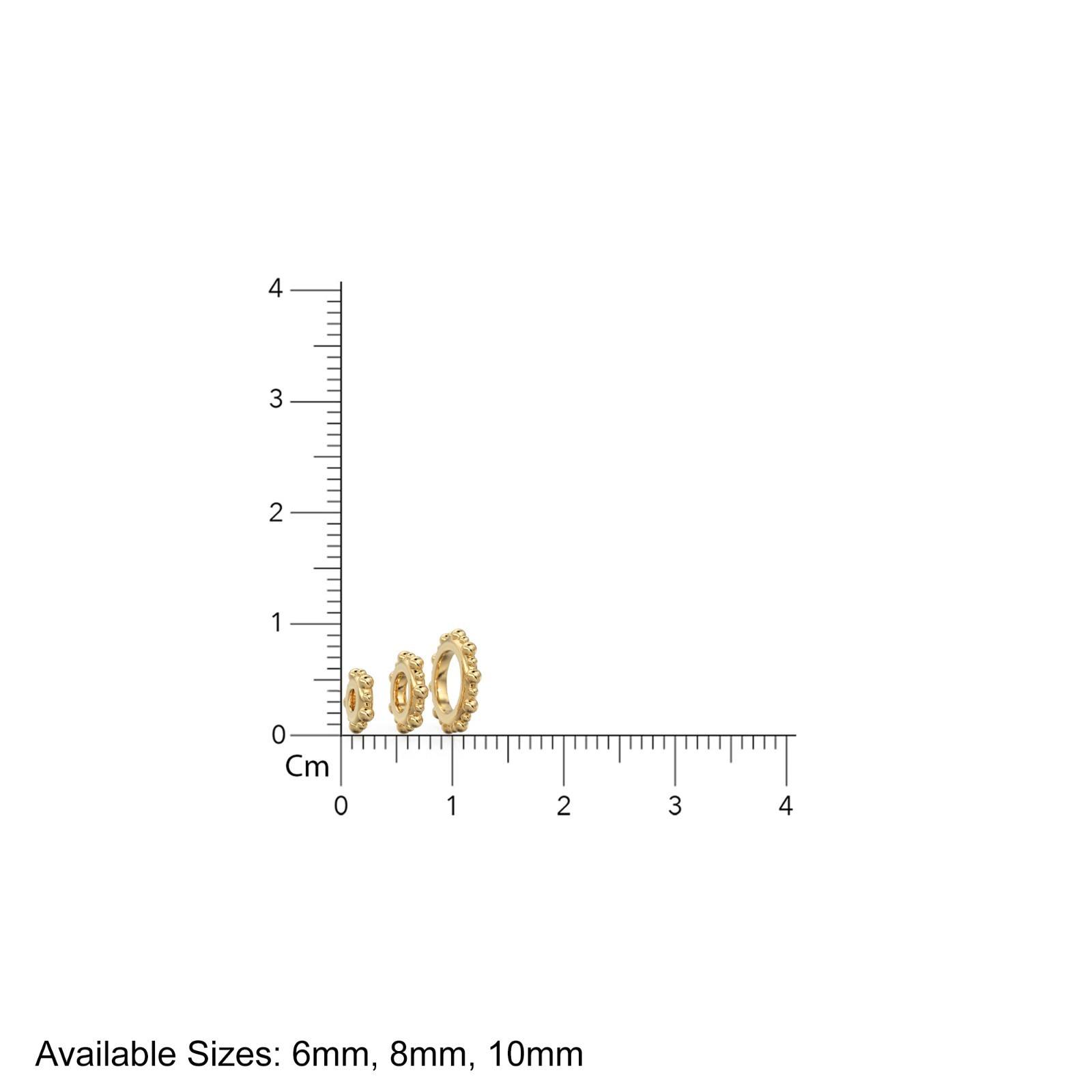 Milgrain 18k Solid Gold Spacer Beads Round Rondelle Jewelry Findings 6,8,10mm