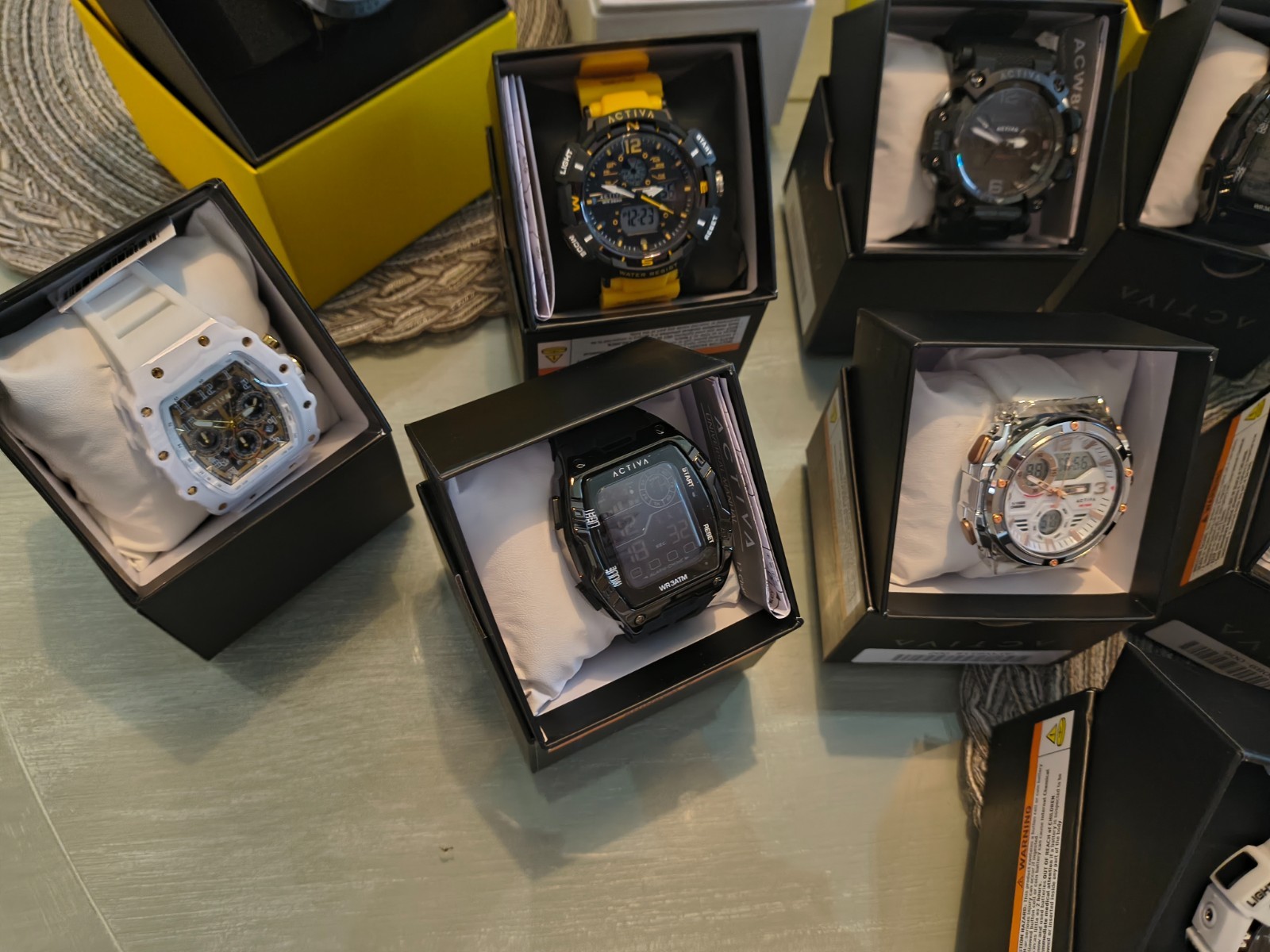 Invicta Watch Lot of 20 to include 14 Activa watches and 15 slot Hard Case