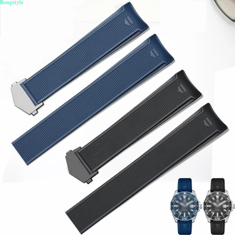 Rubber Silicone Band Strap For Tag Heuer CARRERA AQUARACER Series Watch 20/22mm
