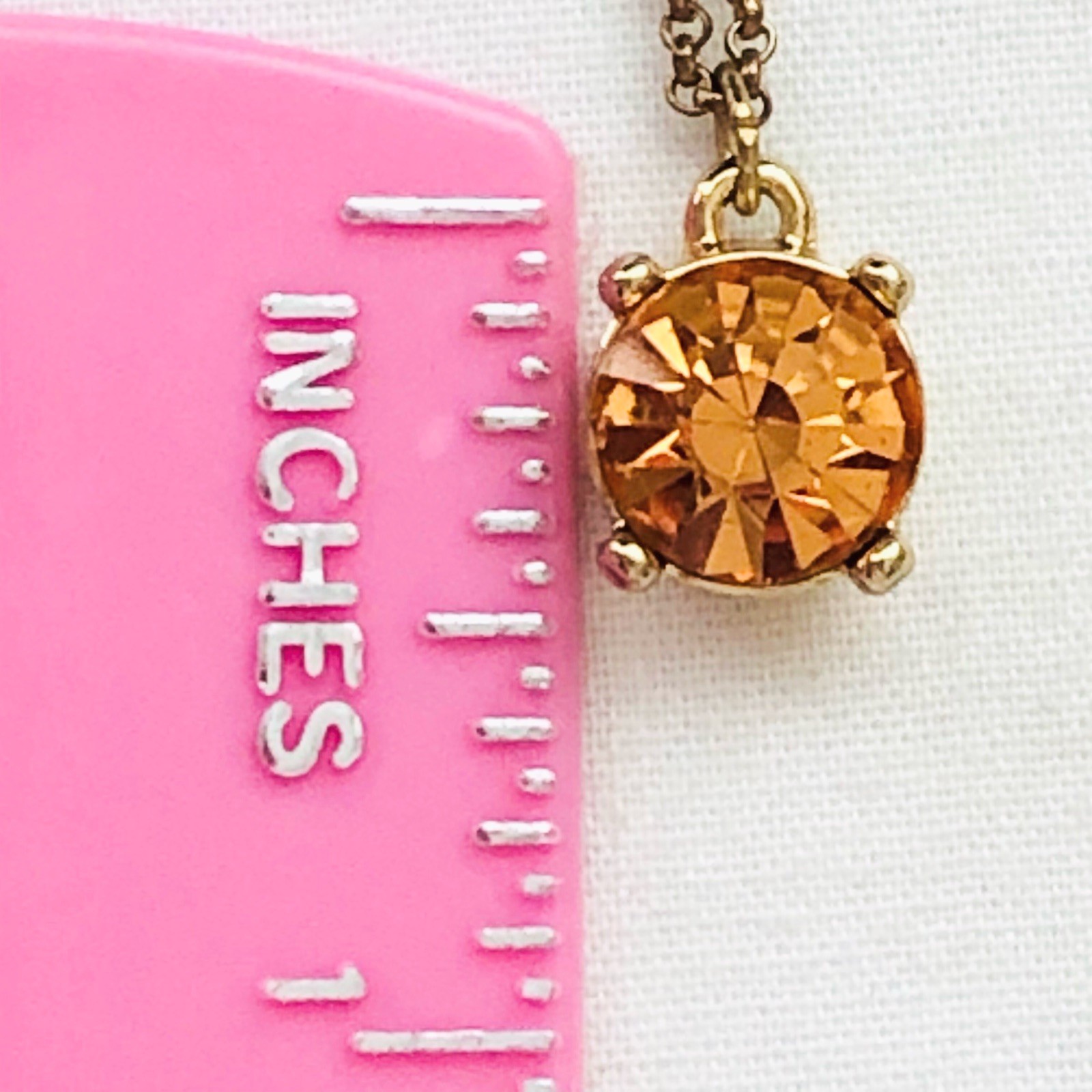 Faux Citrine Solitaire Necklace Dainty November Sagittarius Birthstone Jewelry
