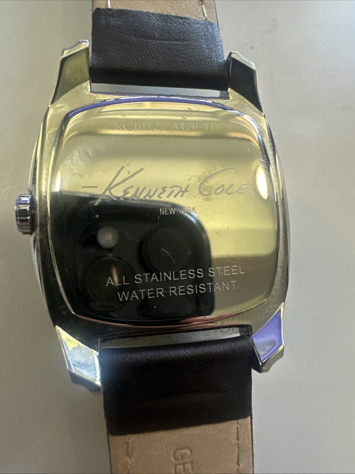 Kenneth Cole New York KC1812 A126-11 Men’s Watch Black Dial Leather Band