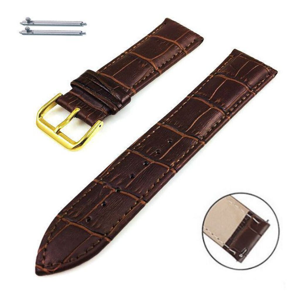 Brown Croco Leather Replacement Watch Band Fits Invicta Pro Diver 38mm #1081