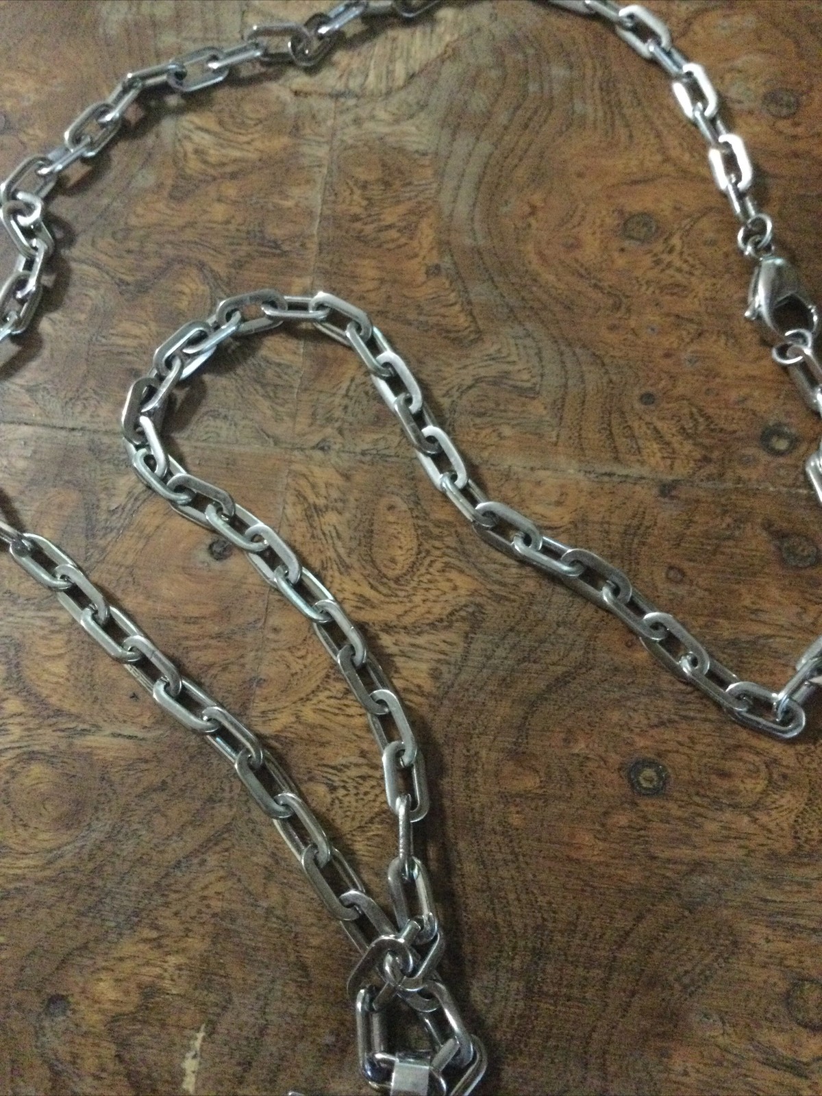 Triton Two Tone Stainless Steel Fashion Necklace Unisex Design W/ Paperclip Link