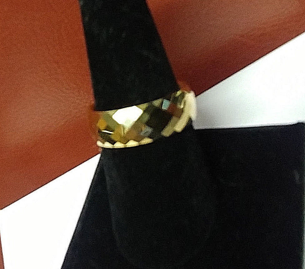 Gold Plated Tungsten Carbide Faceted RING BAND, sizes – 7, 8, 9, 10, 11, 12, 13