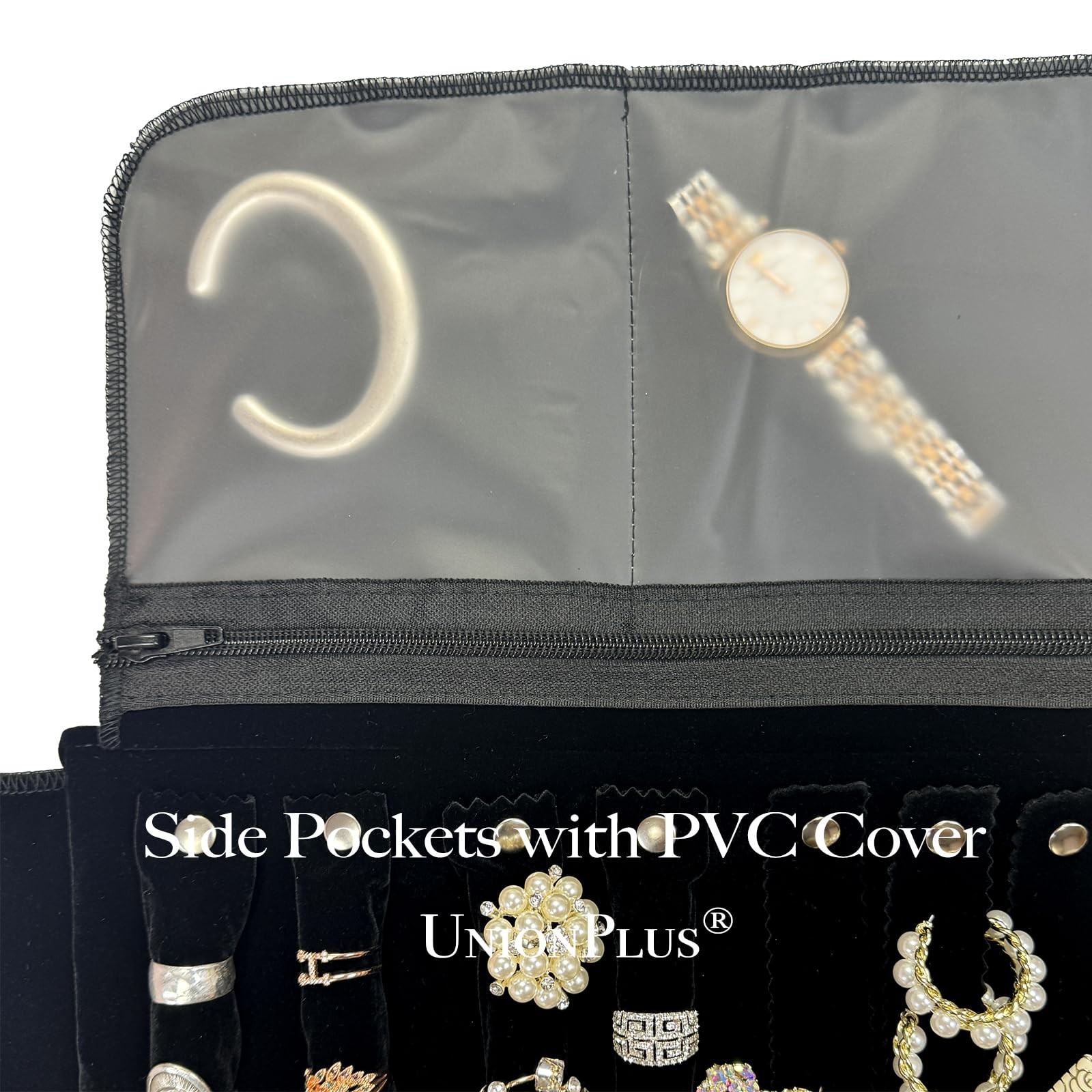 Velvet Travel Jewelry Case Roll Bag Organizer for Necklace Bracelet Earrings …