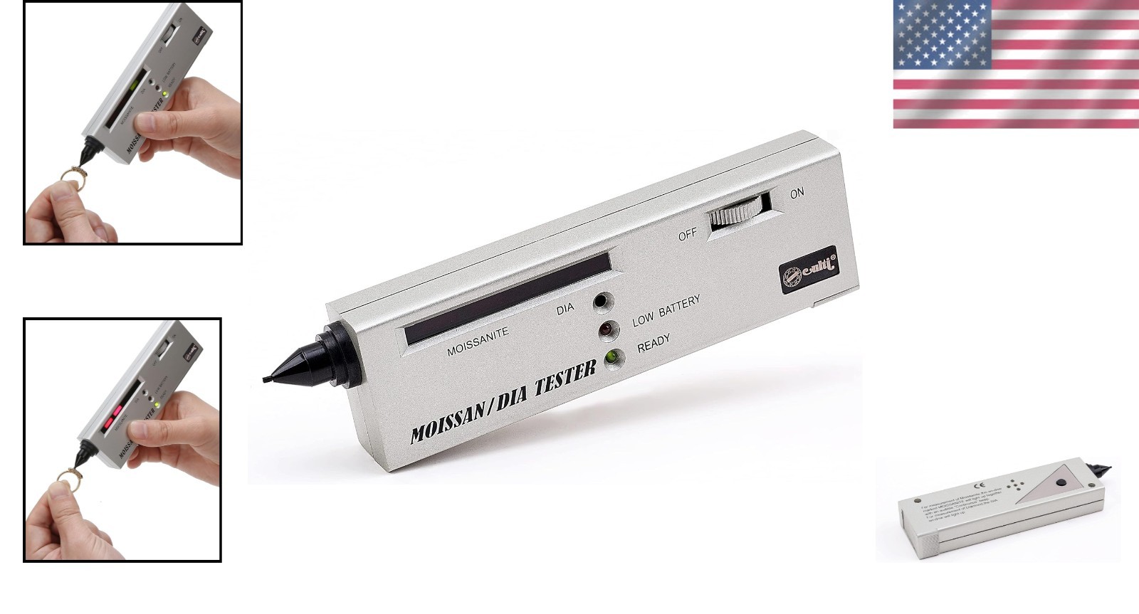 Compact Moissanite Tester for Gemstone Lovers – Low Battery Alarm Included