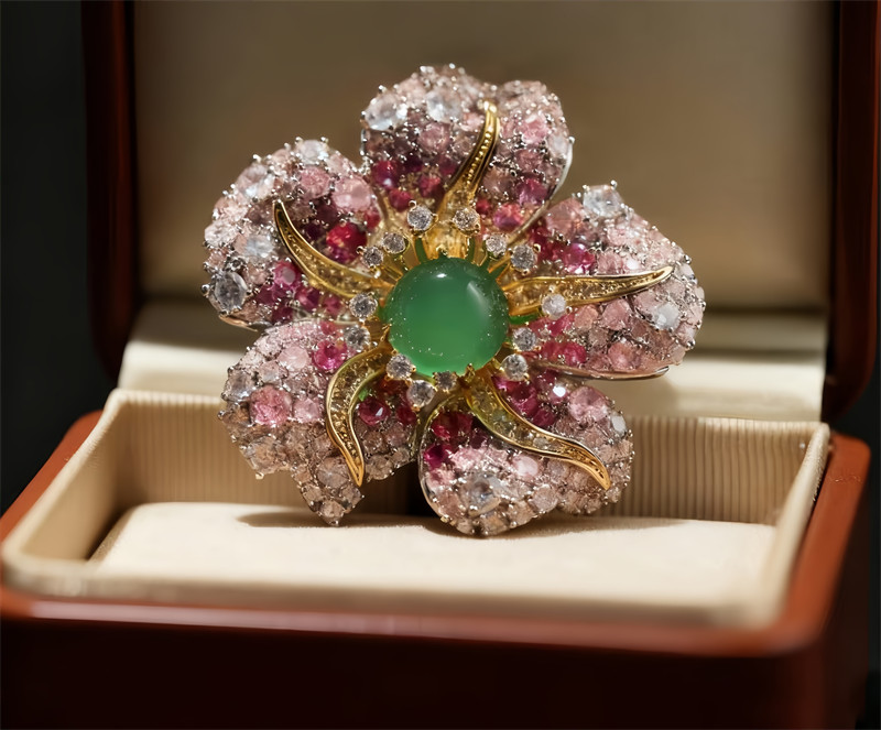 Beautiful Pink Color Flower Brooch With High Quality Design Brooch 5cmX5cm