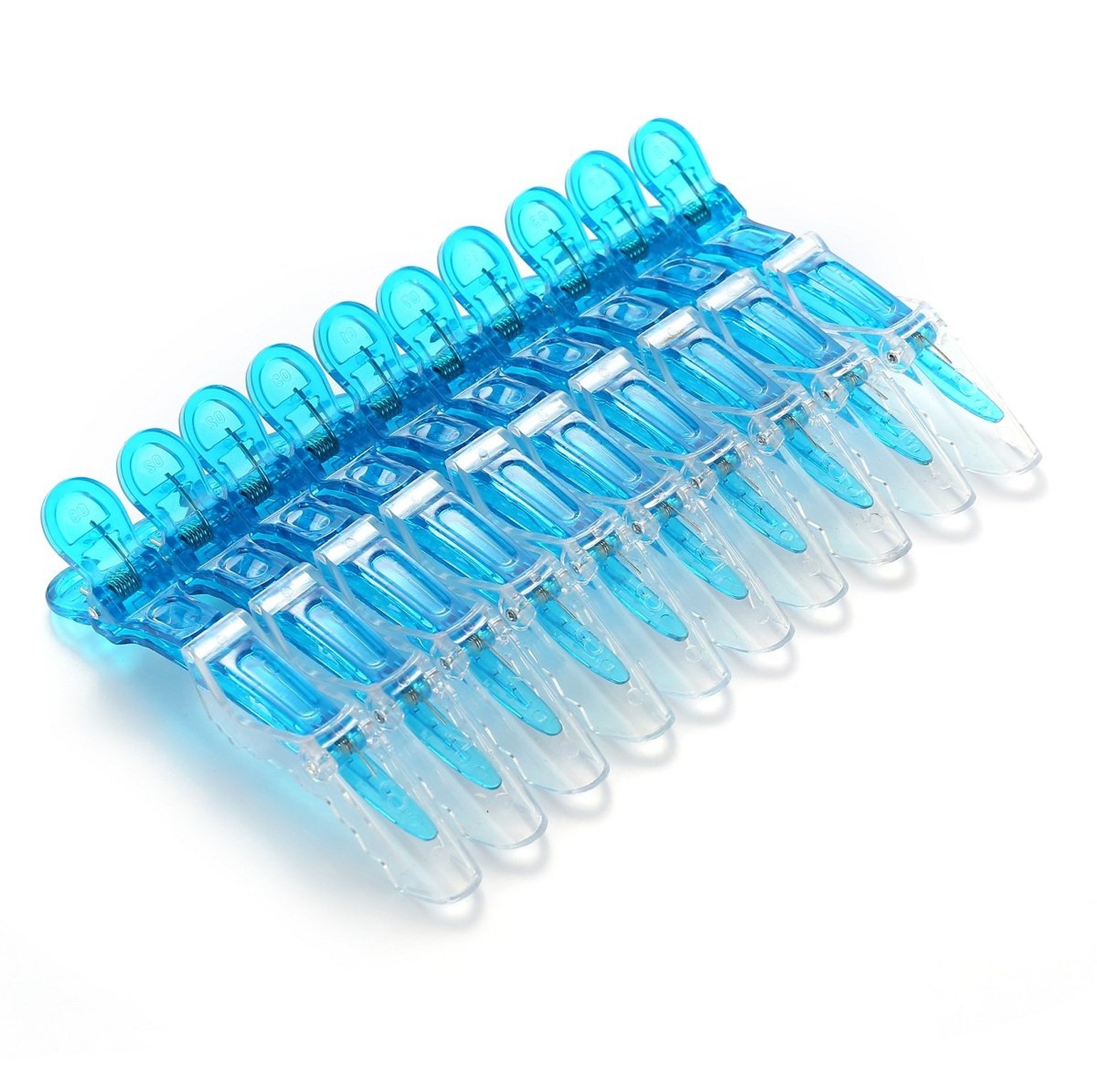10pcs/set Multicolor Croc Alligator Clips – Transparent Plastic Hair Styling …