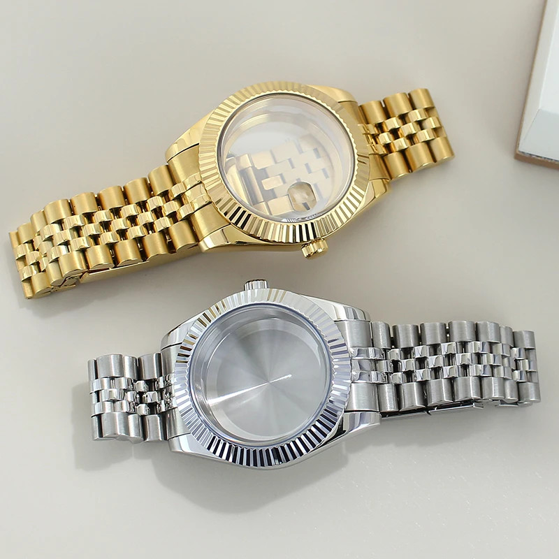 39mm 36mm Fluted Watch Case Jubilee For Seiko NH35 NH36 NH38 NH34 Miyota8215