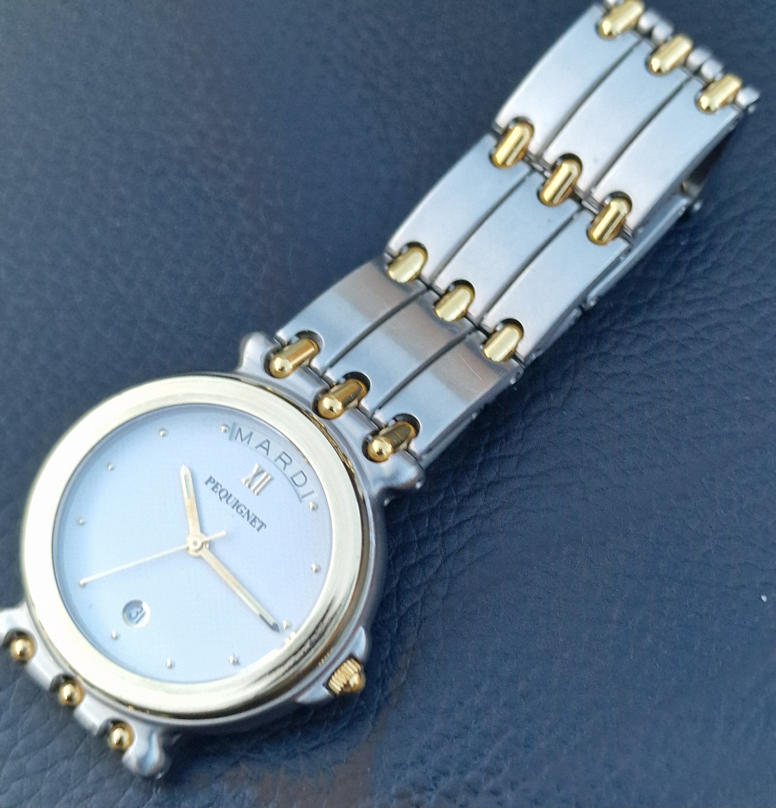 Gents EMILE PEQUIGNET Morea Date & Day Quartz watch, Box and papers, 33mm.