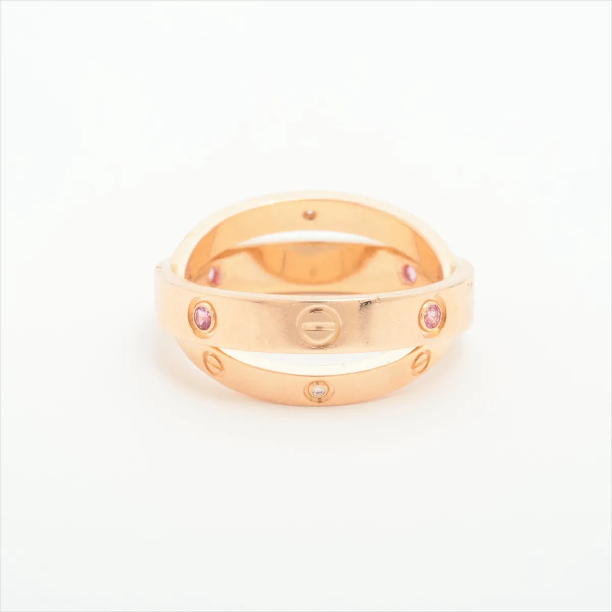 Cartier Be Love Pink sapphire diamond Ring 750(PG) 6.7g 50