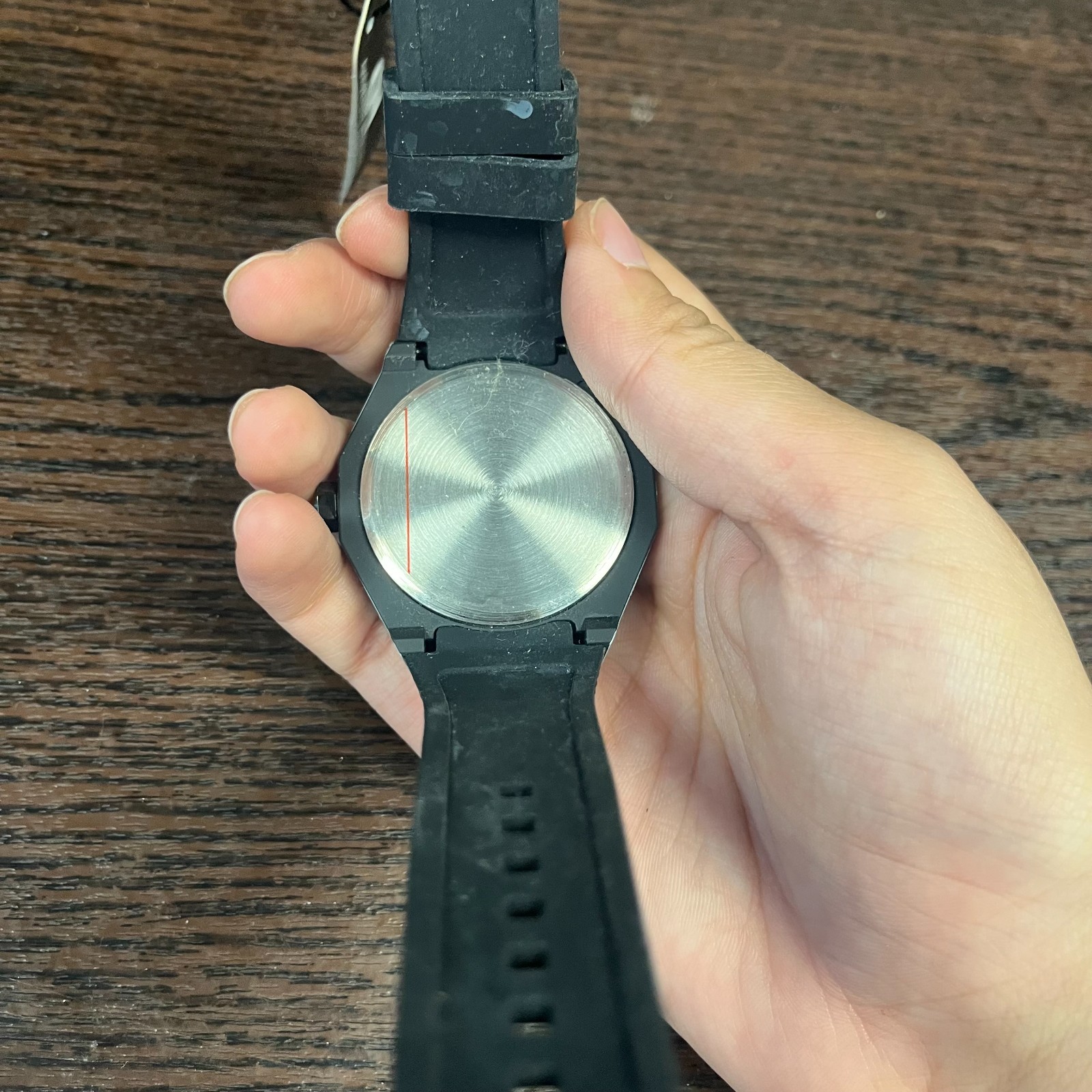 GIORGIO MARTINO Unisex Black Outline Watch Unique Octagonal Case Silicone Strap