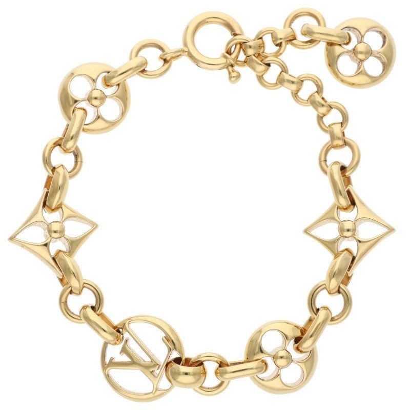 Louis Vuitton Authentic M69583 Crazy In Lock Gold Bracelet for Men length 25.5cm