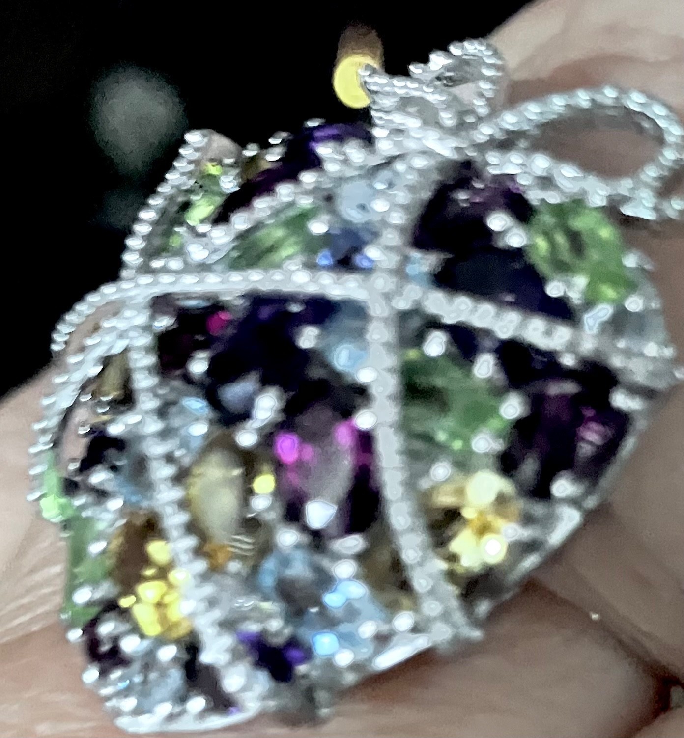 GP italian garden collection multi-stone heart ring
