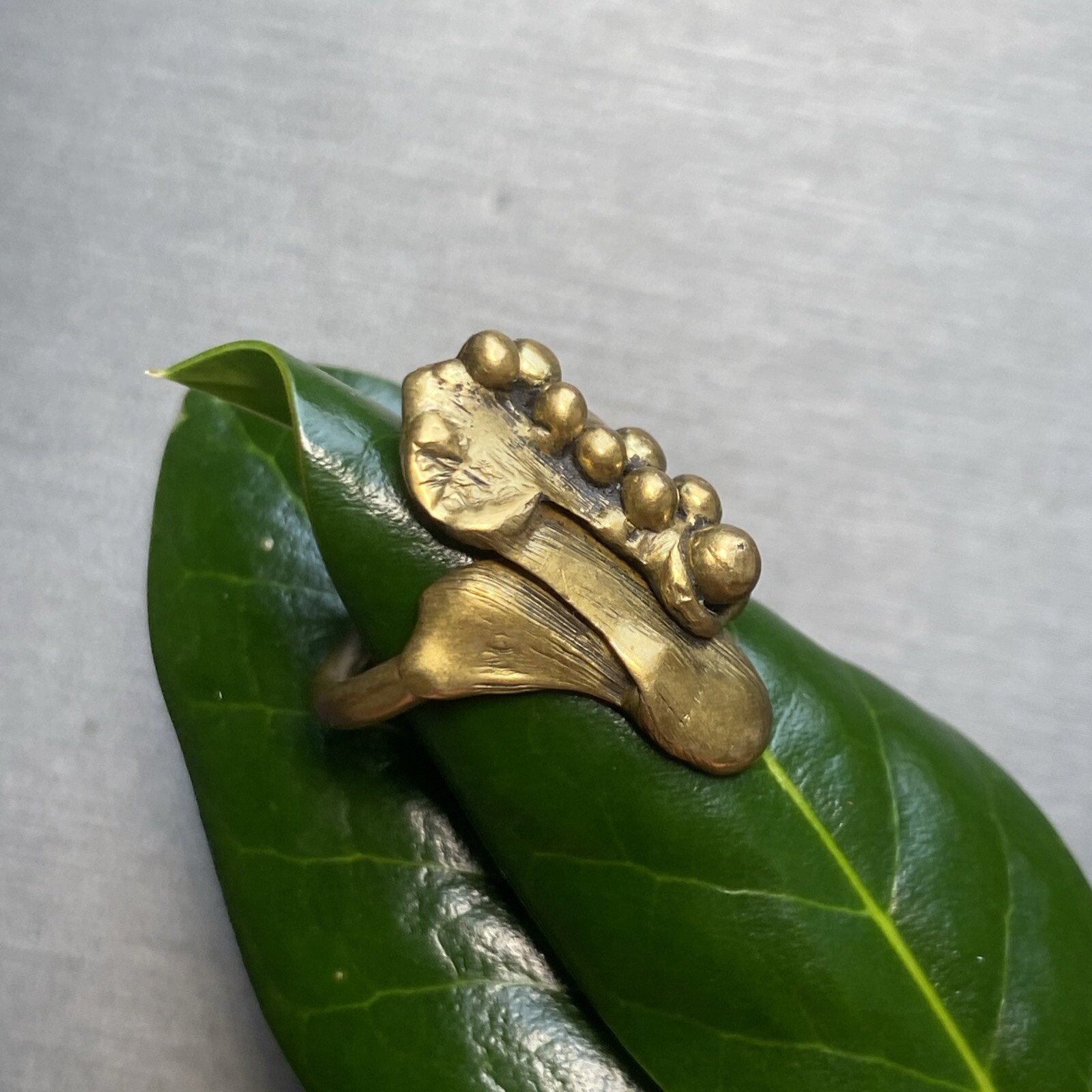 Antique Vintage Art Nouveau Bronze Ring Estate Jewelry Pre-owned Calla Size 4
