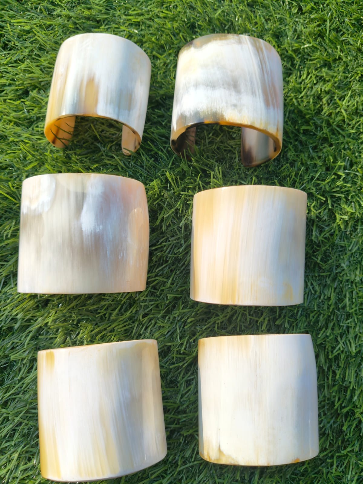 Natural Buffalo Horn Cuff Bracelet Horn Bangle Ethnic Jewelry Bangle Mix White
