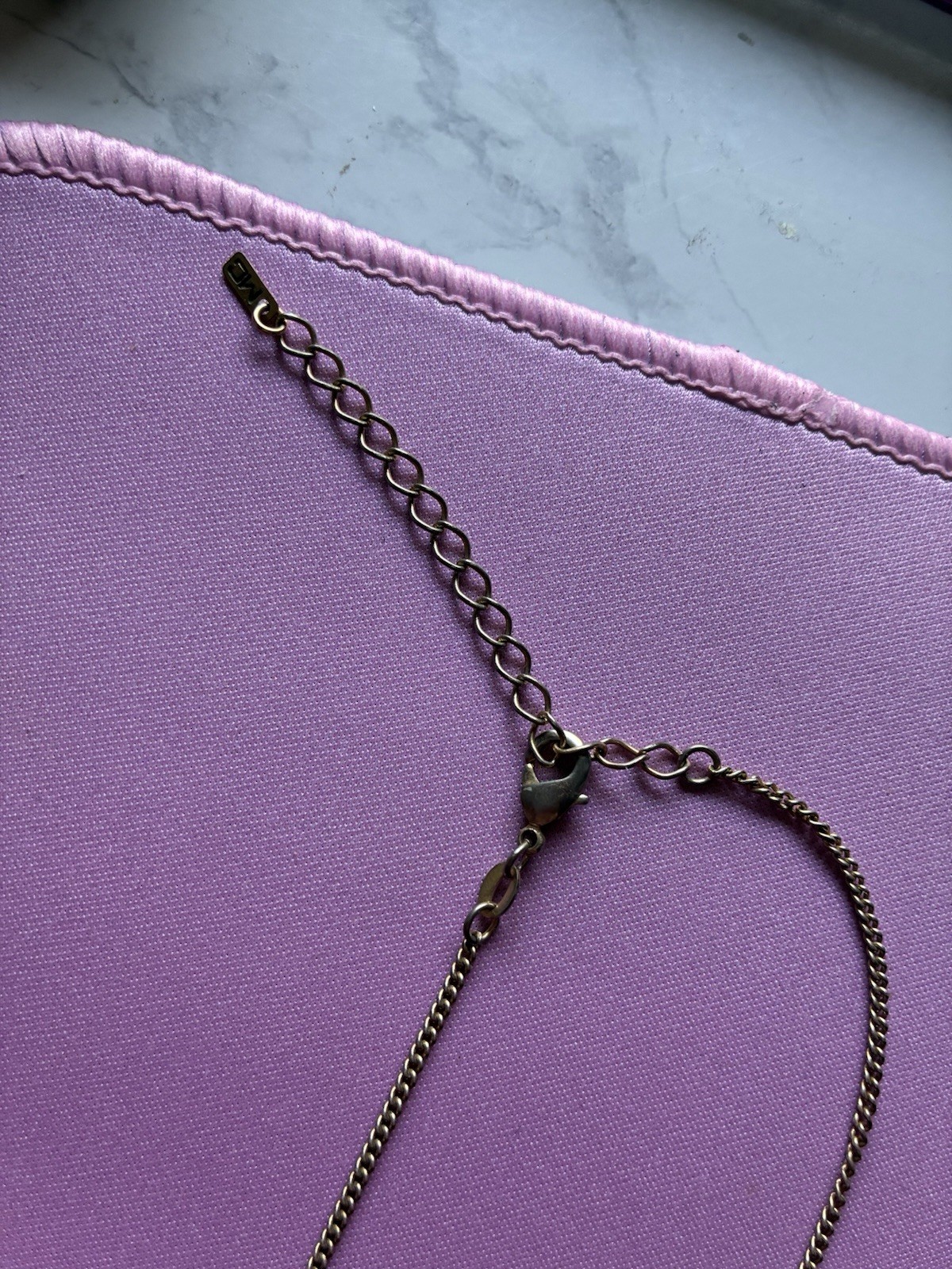 18K GF Curb Chain Necklace Round Scorpio Zodiac Charm Adjustable Signed