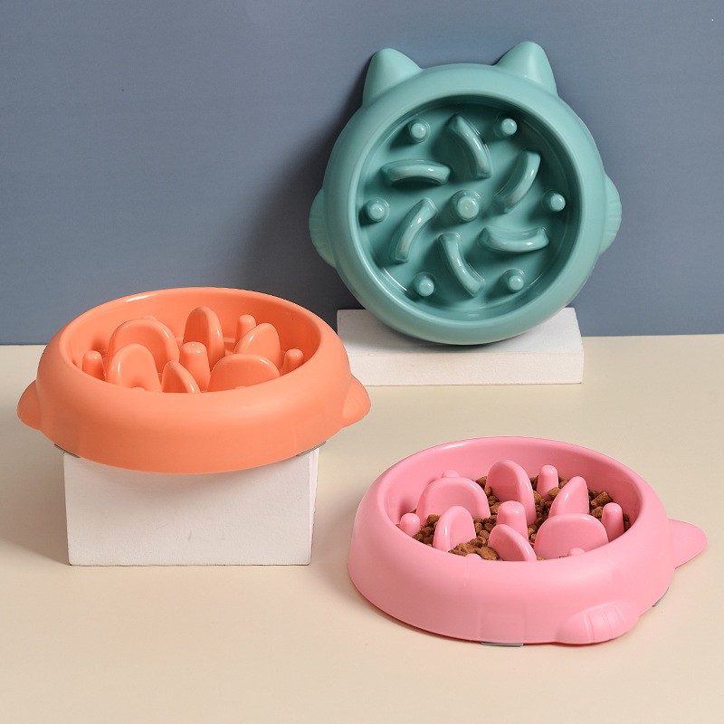 Pet Dog Cat Slow Feeder Bowls Anti Choking Slow Feeder Dish Bowl Home Dog Eating