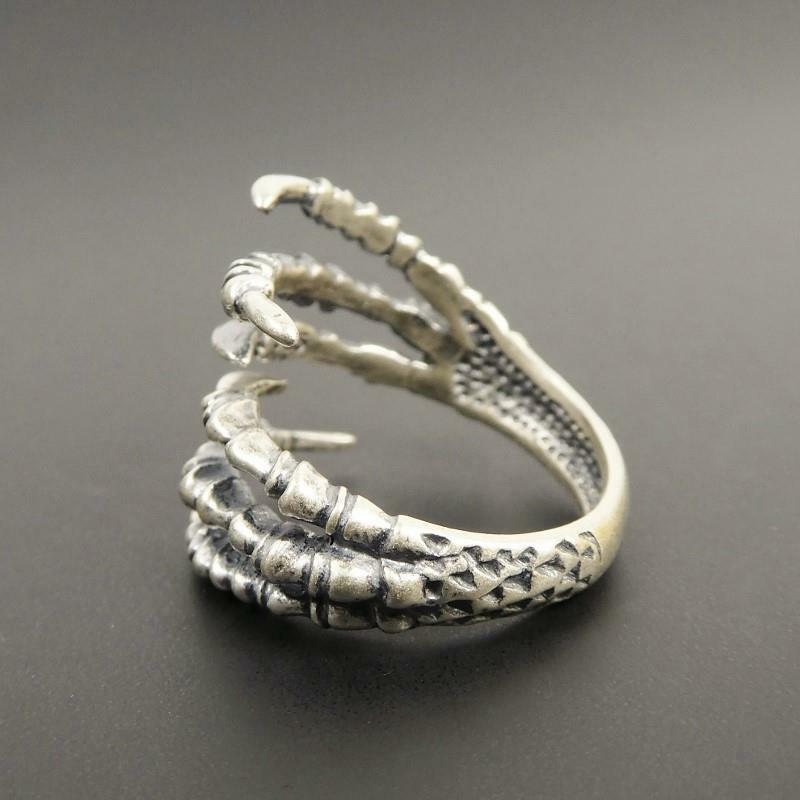 925 Sterling Silver Bird Eagle Claw Wrap Ring Adjustable Gothic Unique Men Women
