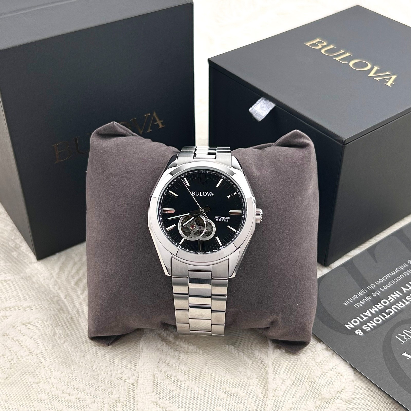 Bulova classic Surveyor 96A270 Black Dial Men’s Automatic Chronograph 42mm