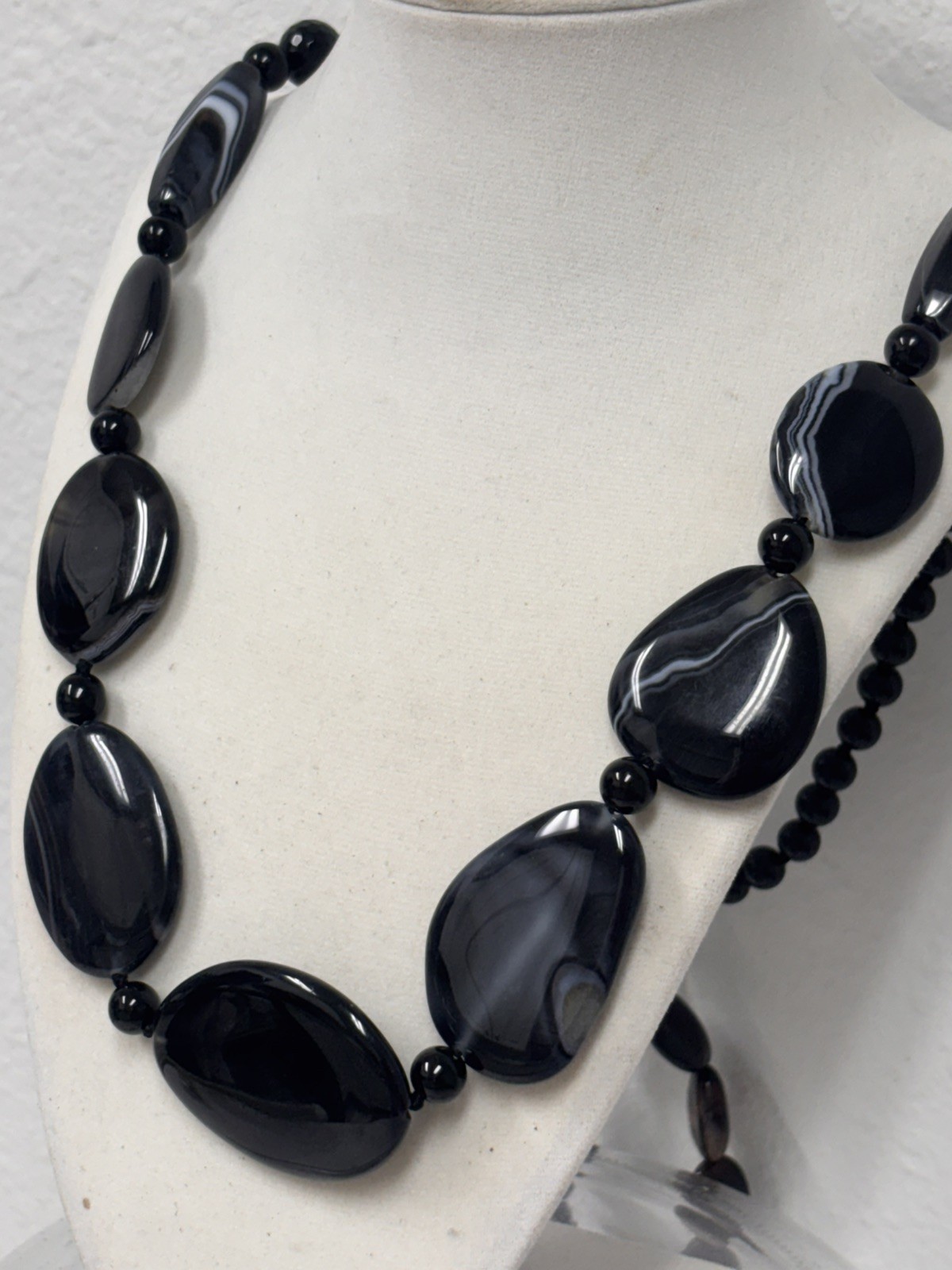 Mine Finds By Jay King Black Onyx Faceted 30” Necklace with matching bracelet