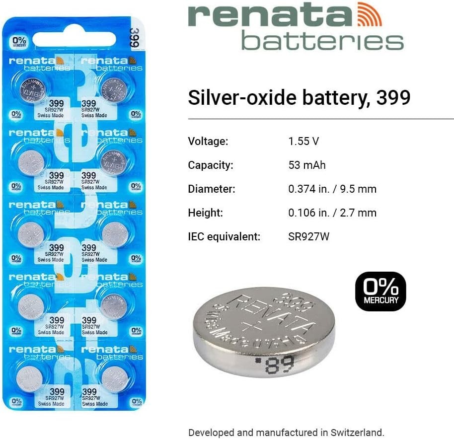 399 SR927W Silver Oxide Watch Batteries – 1.55V for Trusted Power