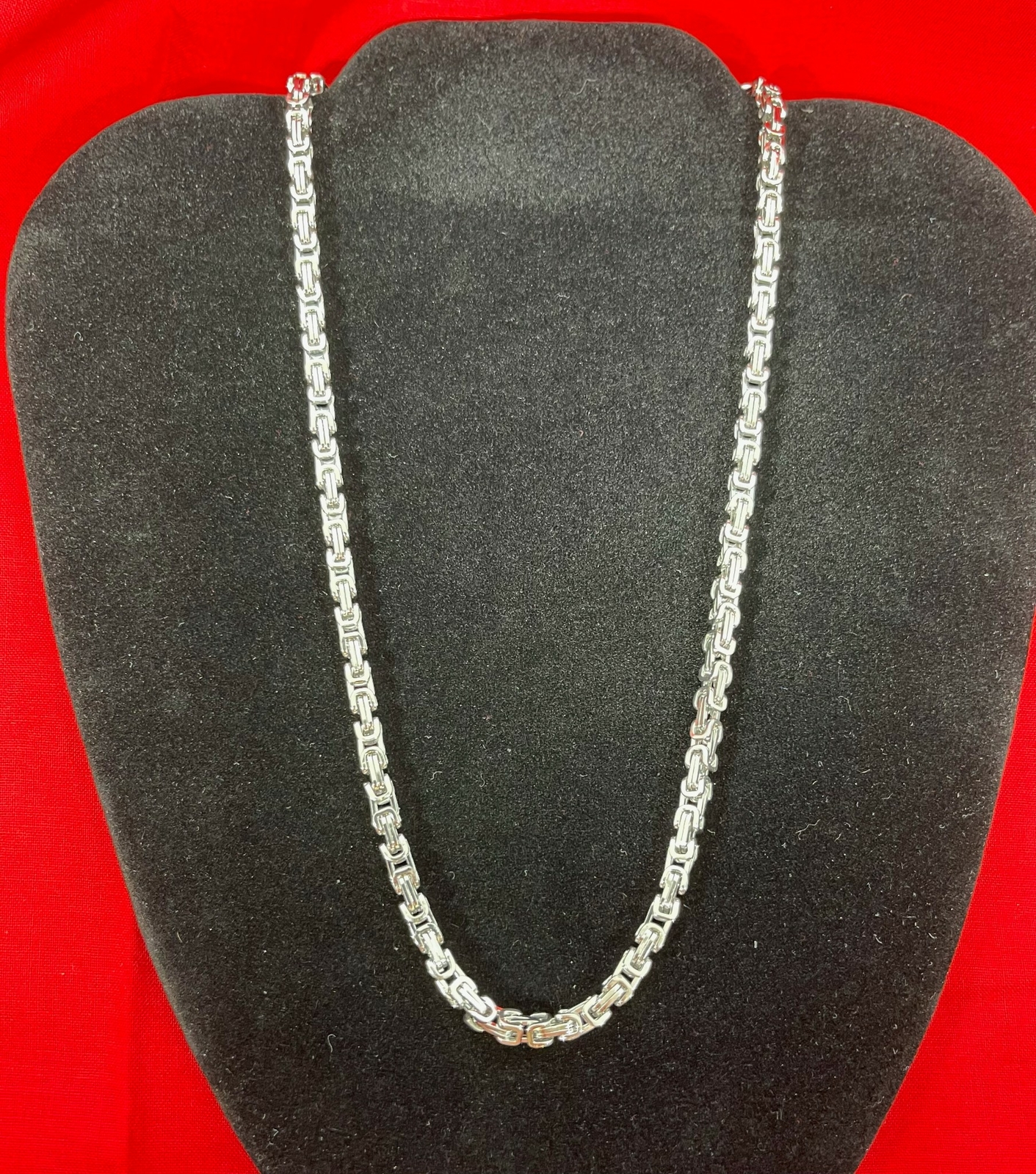 7-50″ STAINLESS STEEL SILVER or GOLD PLATED 4/6/8MM BYZANTINE TURKISH BOX CHAIN
