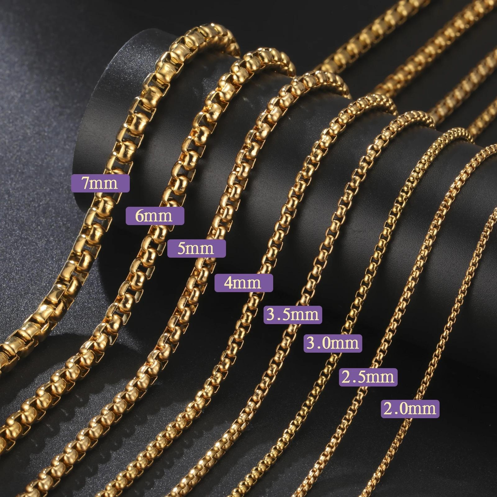 Men’s Stainless Steel Box Chain Necklace Thick Punk Style Fashion Jewelry Gift