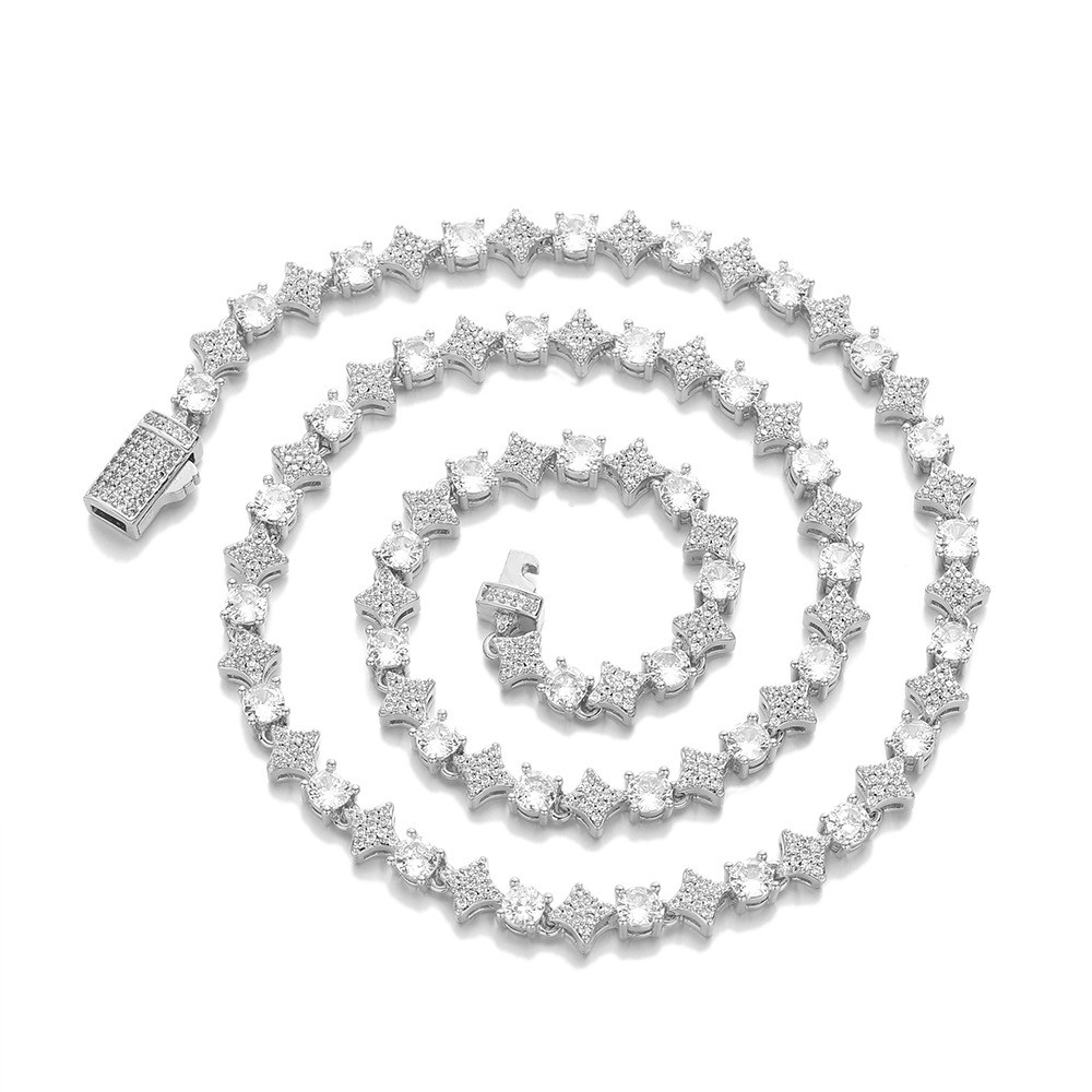 2026 New 6mm Starlight 5A Zircon Tennis Chain Cuban Necklace A+++++