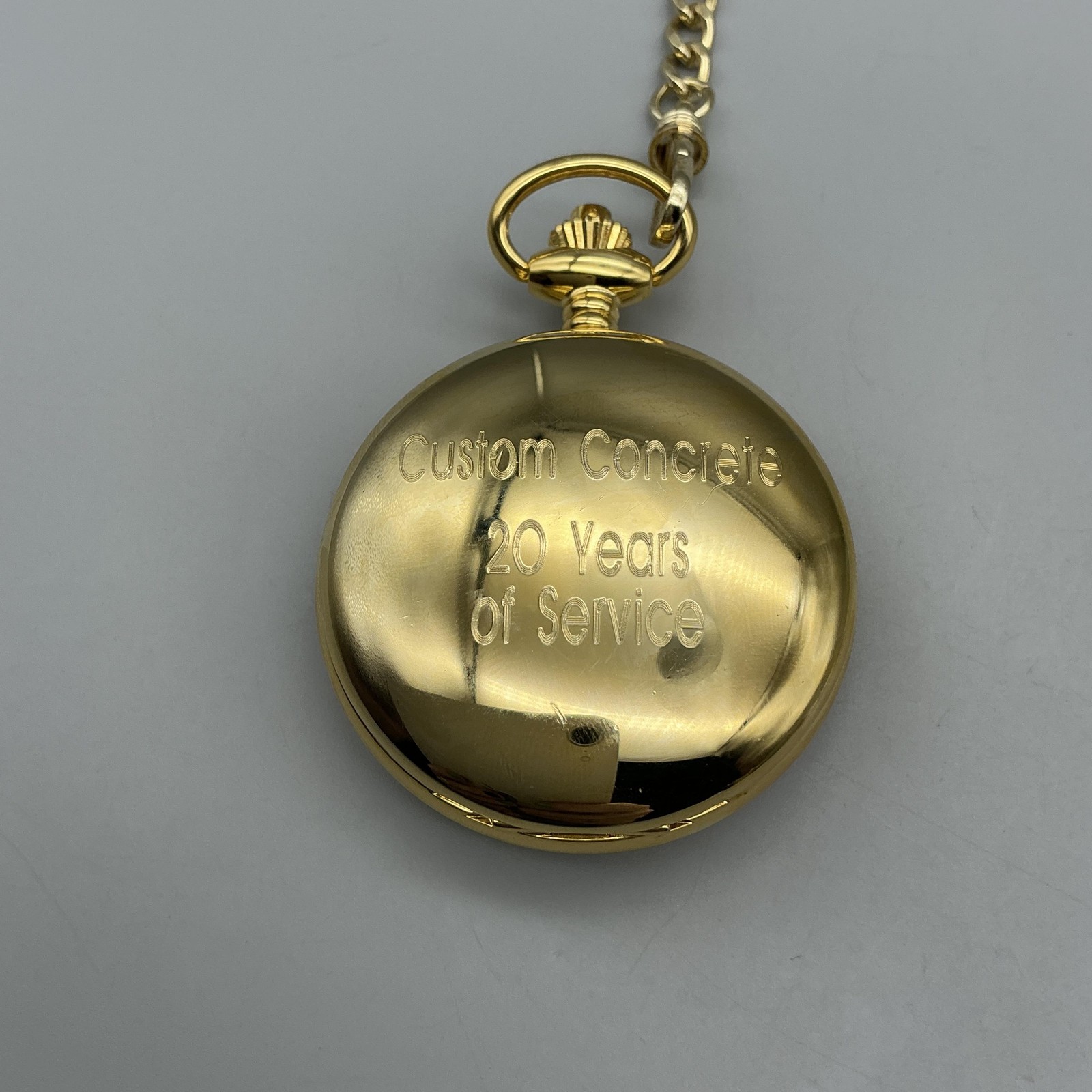 Charles-Hubert Pocket Watch Men 47mm Gold Tone Skeleton Hunter Manual Chain