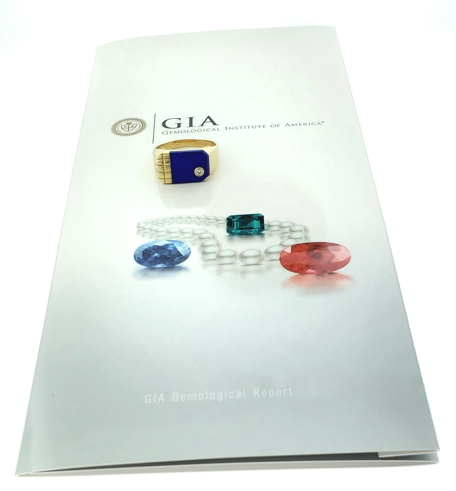 Vintage Blue Lapis Lazuli Diamond Pinky Ring 14k Yellow Gold GIA