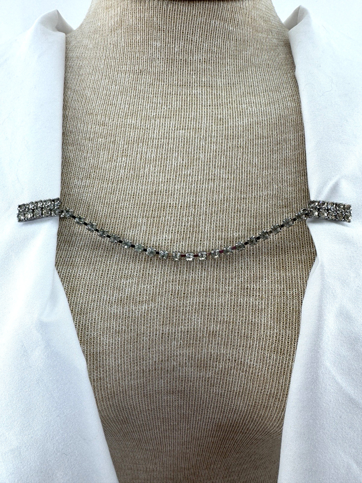 Vintage 50s 60s Sweater Clip ALL Rhinestones 6.75″ w box
