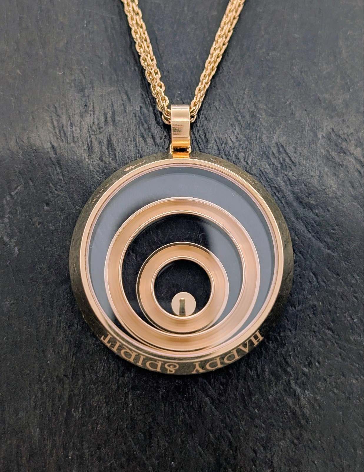 Chopard Happy Spirit Brilliant Pendant Necklace 60cm Yellow Gold 750/18K -33.30g #2019