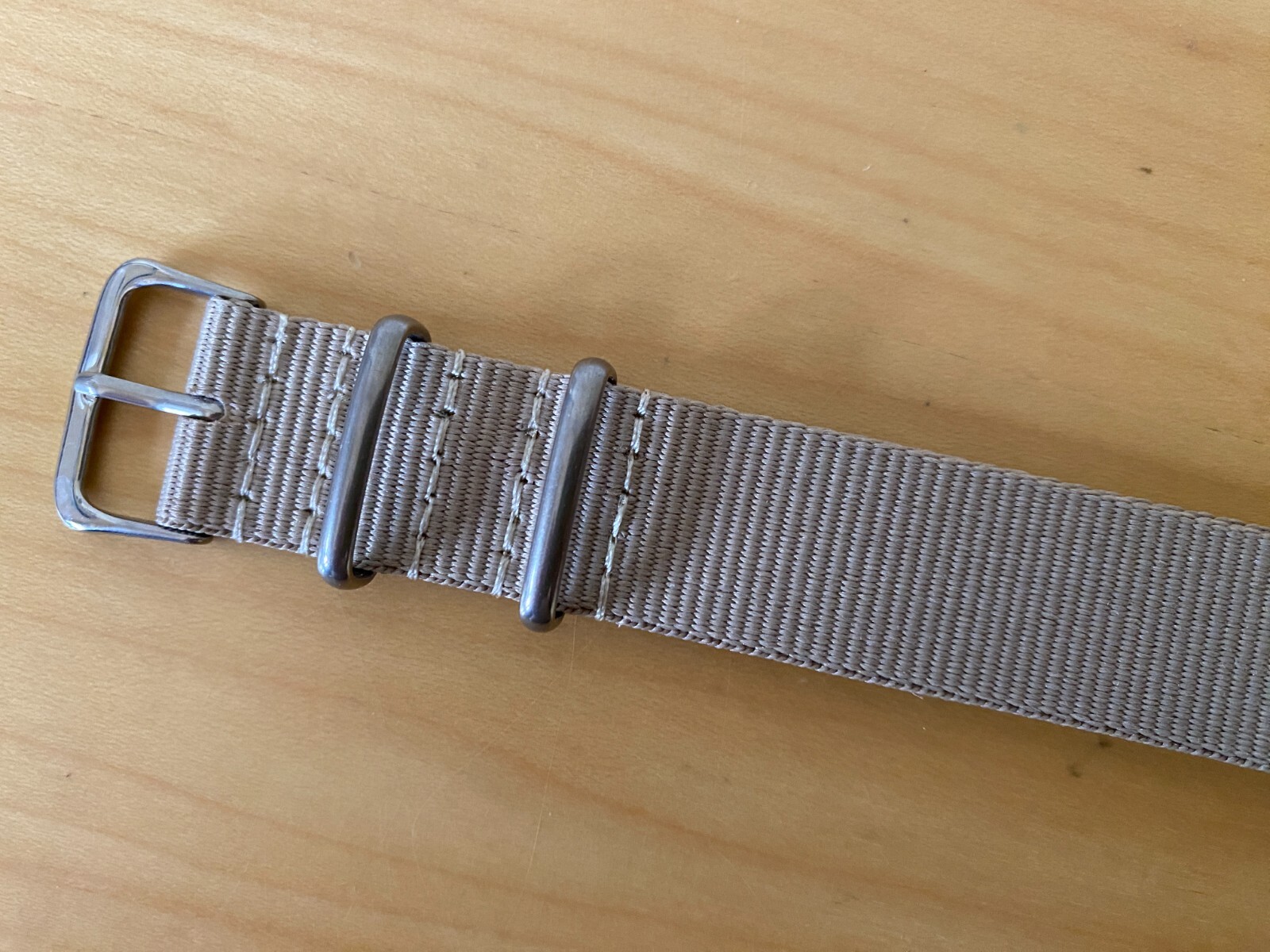 Beige Nato Watch Strap 20 mm Wide 25.5 cm Long