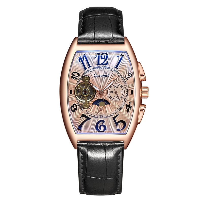 Men’s Automatic Mechanical Watch Classic business Self-winding Barrel-shap Gift