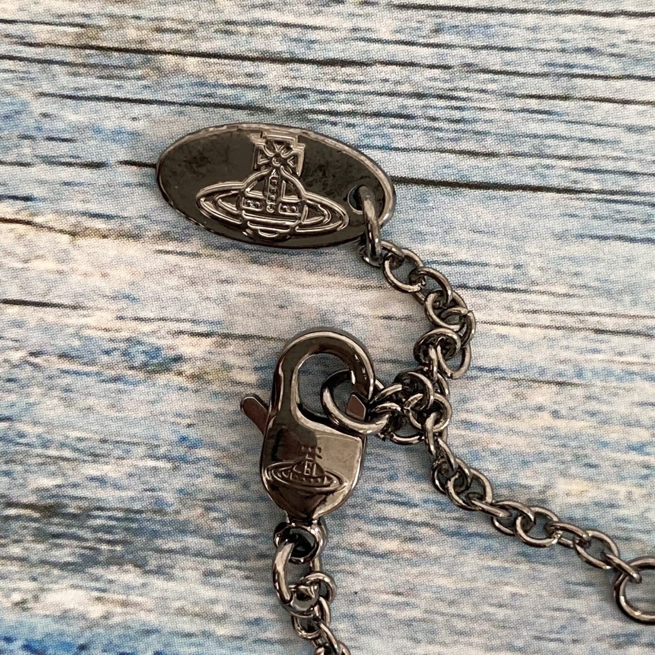 Vivienne Westwood Necklace Diamante Heart Gunmetal Black TOP 2.5cm NO BOX